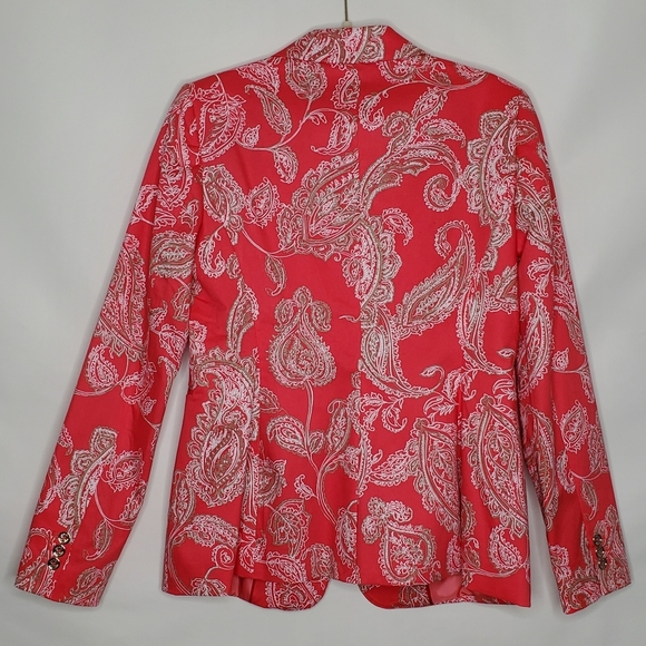 Tommy Hilfiger Paisley Print Blazer Size 12 Lined Slim Fit Floral Structured - Picture 6 of 15